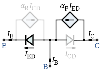 Ebers-Moll model schematic