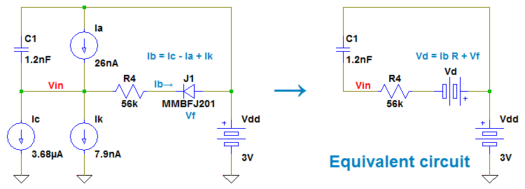 equivalent circuit while discharging C1