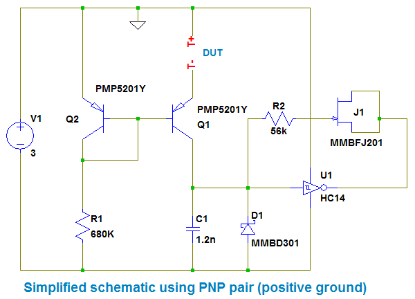 simplified schematic using PNP pair